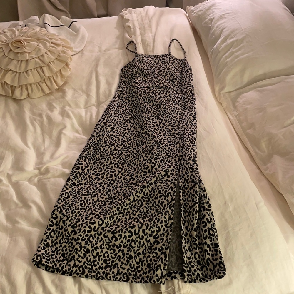 Zara below the knee leopard print dress